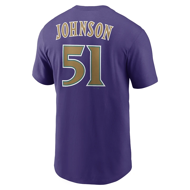 Men's Nike Randy Johnson Purple Arizona Diamondbacks Cooperstown Collection Name & Number T-Shirt