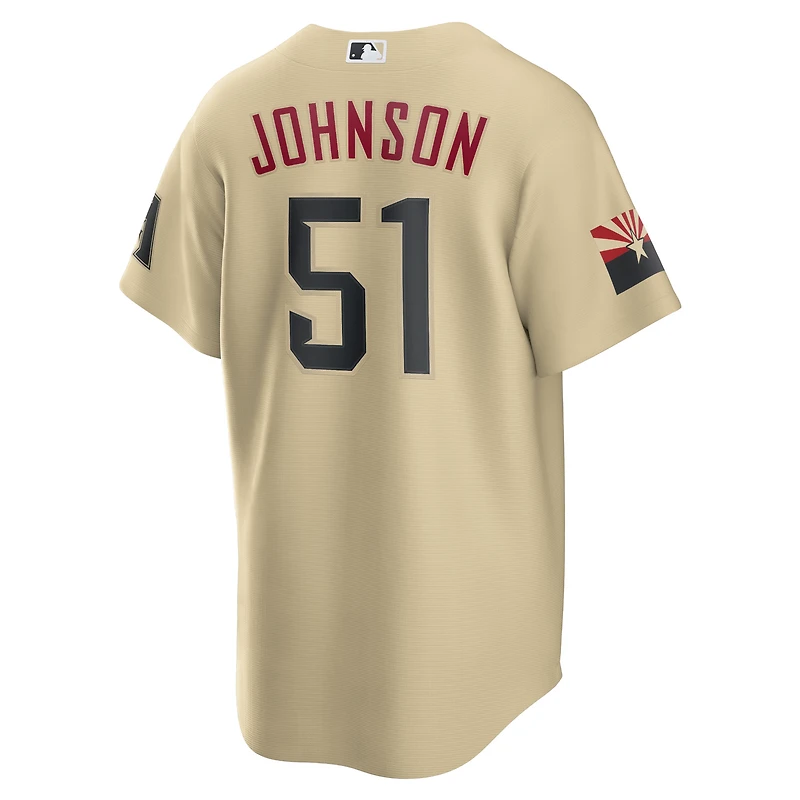Maillot de joueur Nike Randy Johnson Sand Arizona Diamondbacks City Connect pour homme