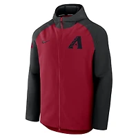 Veste Nike Authentic Collection Raglan Performance entièrement zippée pour homme Rouge/Noir Arizona Diamondbacks
