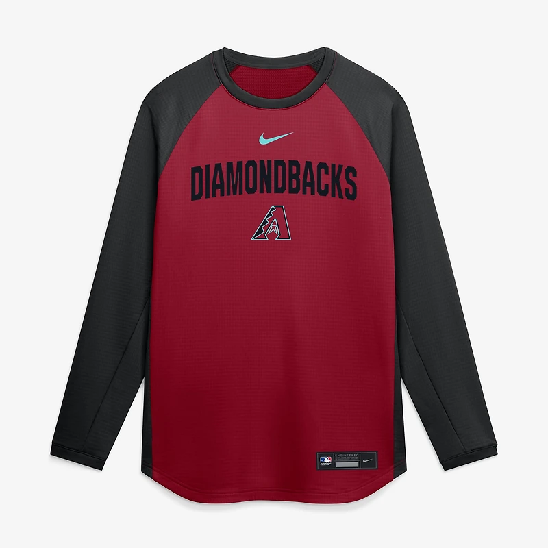 Men's Nike Red Arizona Diamondbacks Authentic Collection Raglan Dri-FIT Sweatshirt