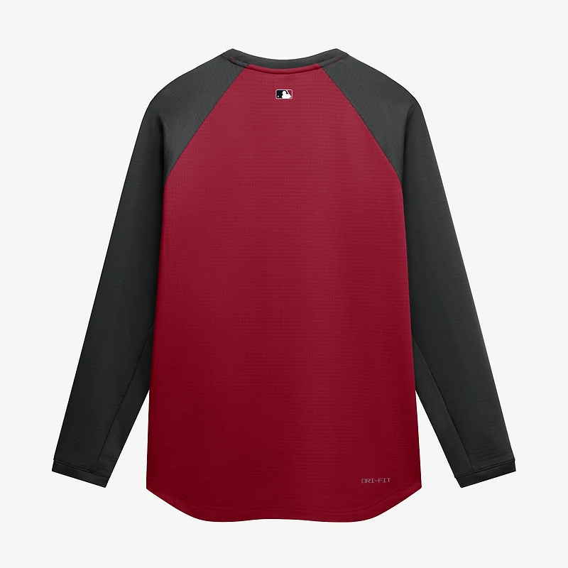 Men's Nike Red Arizona Diamondbacks Authentic Collection Raglan Dri-FIT Sweatshirt