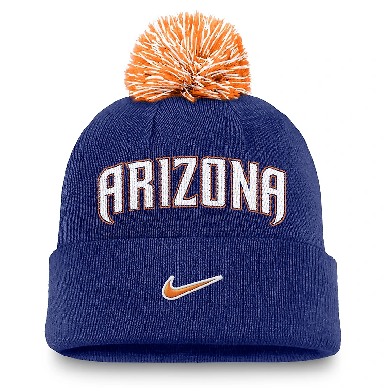 Men's Nike Royal Arizona Diamondbacks Peak Cuffed Knit Hat with Pom
