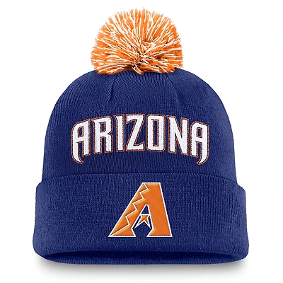 Bonnet à revers Nike Royal Arizona Diamondbacks Peak pour homme avec pompon