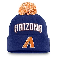 Bonnet à revers Nike Royal Arizona Diamondbacks Peak pour homme avec pompon