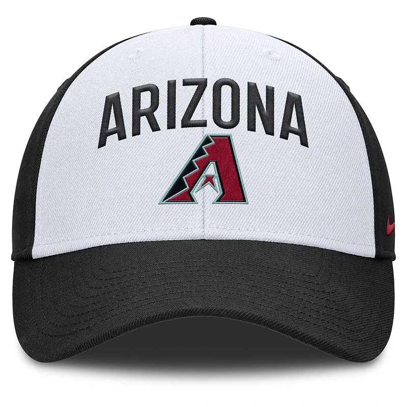 Casquette ajustable Nike Club Performance pour homme, blanche/noire, Arizona Diamondbacks