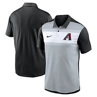 Polo Nike Dri-FIT à rayures Vapor des Diamondbacks de l'Arizona pour homme, blanc/noir