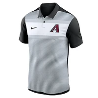 Men's Nike White/Black Arizona Diamondbacks Vapor Striped Dri-FIT Polo