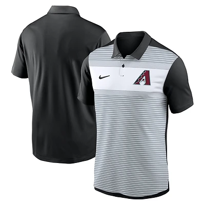 Men's Nike White/Black Arizona Diamondbacks Vapor Striped Dri-FIT Polo