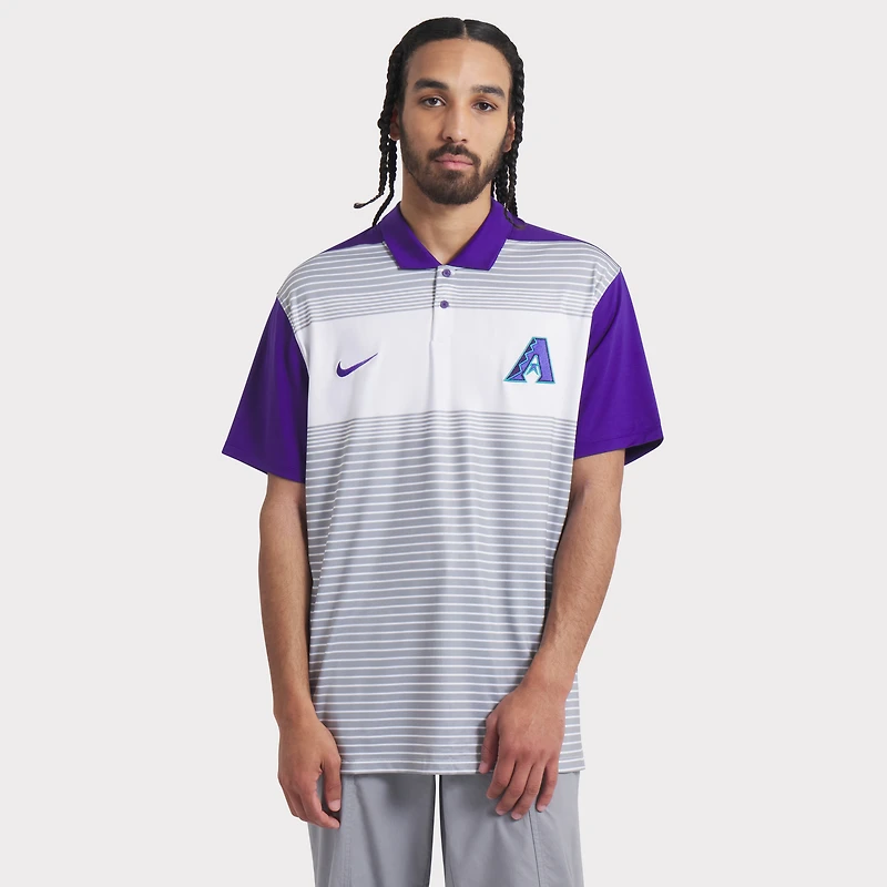 Polo Nike City Connect Legacy Icon Vapor Dri-FIT pour homme, blanc/violet, Arizona Diamondbacks 2025