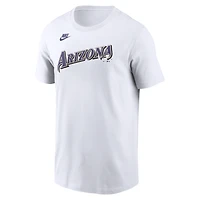 T-shirt Nike blanc pour homme, collection Cooperstown, Arizona Diamondbacks, logo