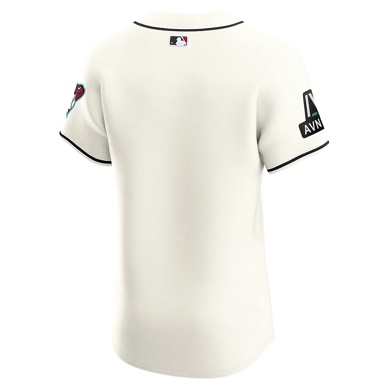 Maillot domicile Nike Elite Patch blanc pour homme des Arizona Diamondbacks