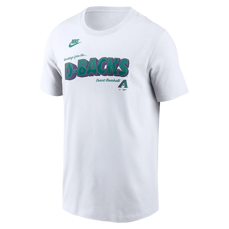 T-shirt Nike blanc pour homme, motif local des Diamondbacks de l'Arizona