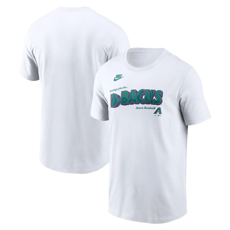 T-shirt Nike blanc pour homme, motif local des Diamondbacks de l'Arizona
