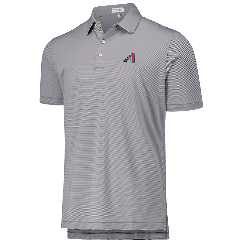 Men's Peter Millar Black Arizona Diamondbacks Jubilee Stripe Stretch Jersey Polo