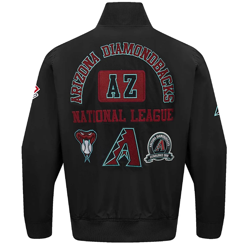 Men's Pro Standard Black Arizona Diamondbacks Area Code Twill Full-Zip Jacket