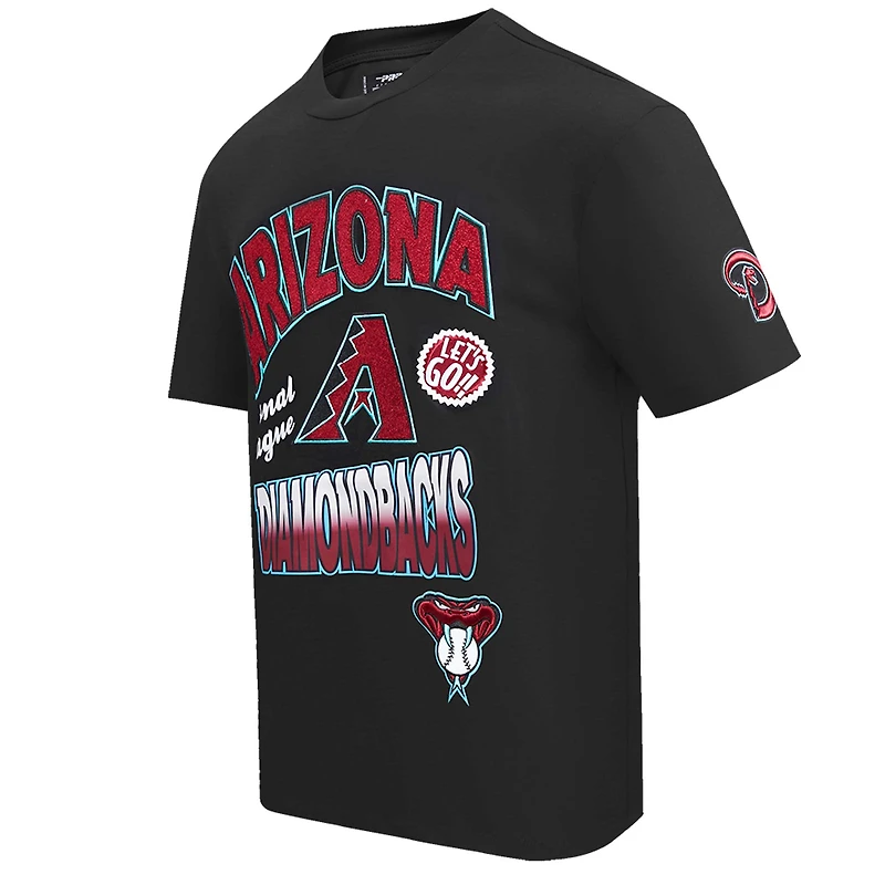 T-shirt à épaules tombantes Turn It Up Pro Standard pour homme, noir, Arizona Diamondbacks