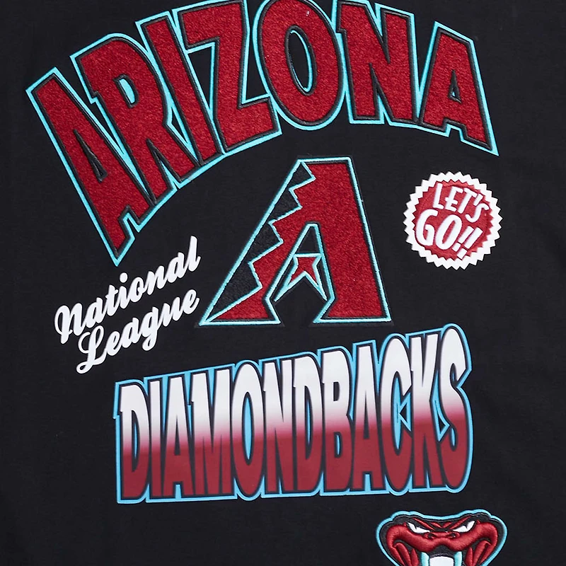 T-shirt à épaules tombantes Turn It Up Pro Standard pour homme, noir, Arizona Diamondbacks