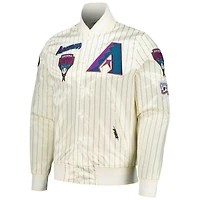 Men's Pro Standard Cream Arizona Diamondbacks Cooperstown Collection Pinstripe Retro Classic Satin Full-Snap Jacket