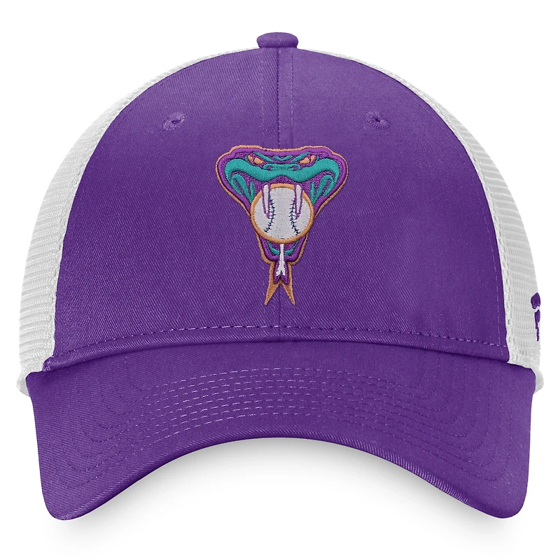 Casquette Snapback Core Trucker violette/blanche pour homme de la collection Cooperstown des Diamondbacks de l'Arizona