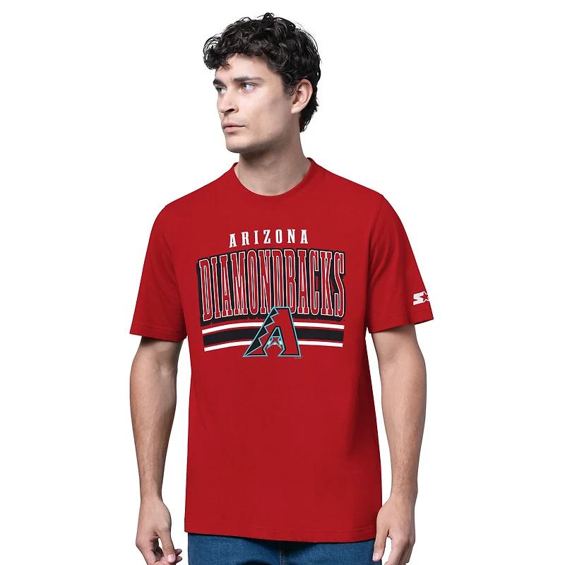 Men's Starter  Heather Gray/Red Arizona Diamondbacks Two-Pack Long Sleeve & Short T-Shirt Set