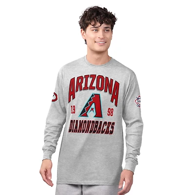 Men's Starter  Heather Gray/Red Arizona Diamondbacks Two-Pack Long Sleeve & Short T-Shirt Set