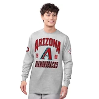 Men's Starter  Heather Gray/Red Arizona Diamondbacks Two-Pack Long Sleeve & Short T-Shirt Set