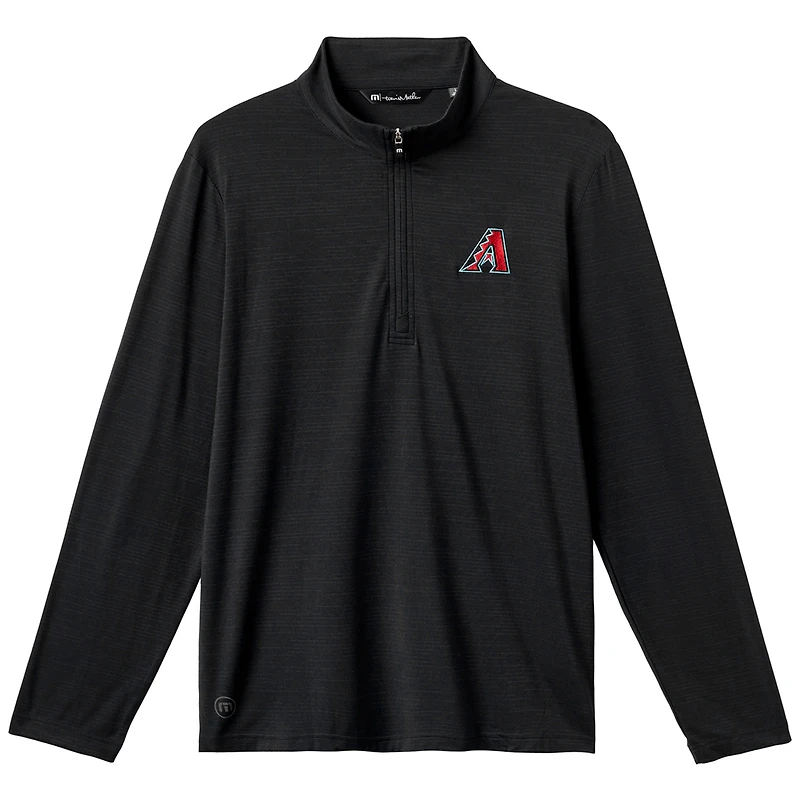 Haut pull à quart de zip TravisMathew noir Arizona Diamondbacks The Heater pour hommes