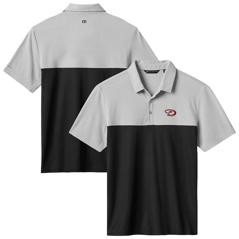 Polo tri-blend gris/noir Travis Mathew des Diamondbacks de l'Arizona pour homme