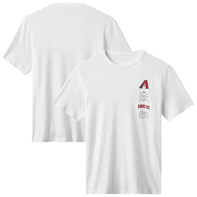 T-shirt blanc Sunset Slam 2.0 pour homme des Diamondbacks de l'Arizona, Travis Mathew