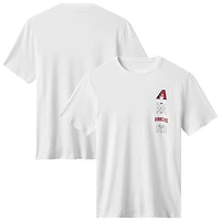 T-shirt blanc Sunset Slam 2.0 pour homme des Diamondbacks de l'Arizona, Travis Mathew