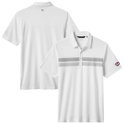 Polo tri-blend Top Recruit blanc des Diamondbacks de l'Arizona pour homme TravisMathew