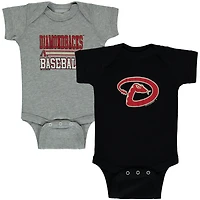 Nouveau-né et bébé Doux comme un raisin noir/gris Arizona Diamondbacks Body 2 pièces