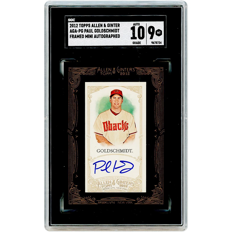 Paul Goldschmidt Arizona Diamondbacks Autographed 2012 Topps Allen & Ginter Framed Mini #AGA-PG SGC Authenticated 9/10 Card
