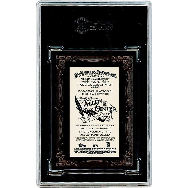 Paul Goldschmidt Arizona Diamondbacks Autographed 2012 Topps Allen & Ginter Framed Mini #AGA-PG SGC Authenticated 9/10 Card