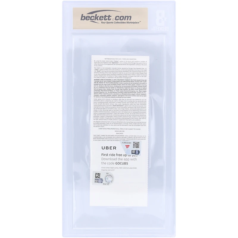 Paul Goldschmidt Arizona Diamondbacks Autographed First Career 3-HR Game Beckett Fanatics Witnessed Authenticated 10/10 Ticket from August 3, 2017 with "1st Career 3 HR Game" Inscription