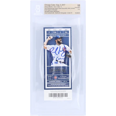 Paul Goldschmidt Arizona Diamondbacks Autographed First Career 3-HR Game Beckett Fanatics Witnessed Authenticated 10/10 Ticket from August 3, 2017 with "1st Career 3 HR Game" Inscription