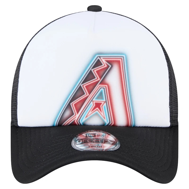 Toddler New Era White/Black Arizona Diamondbacks Painted A-Frame 9FORTY Trucker Adjustable Hat