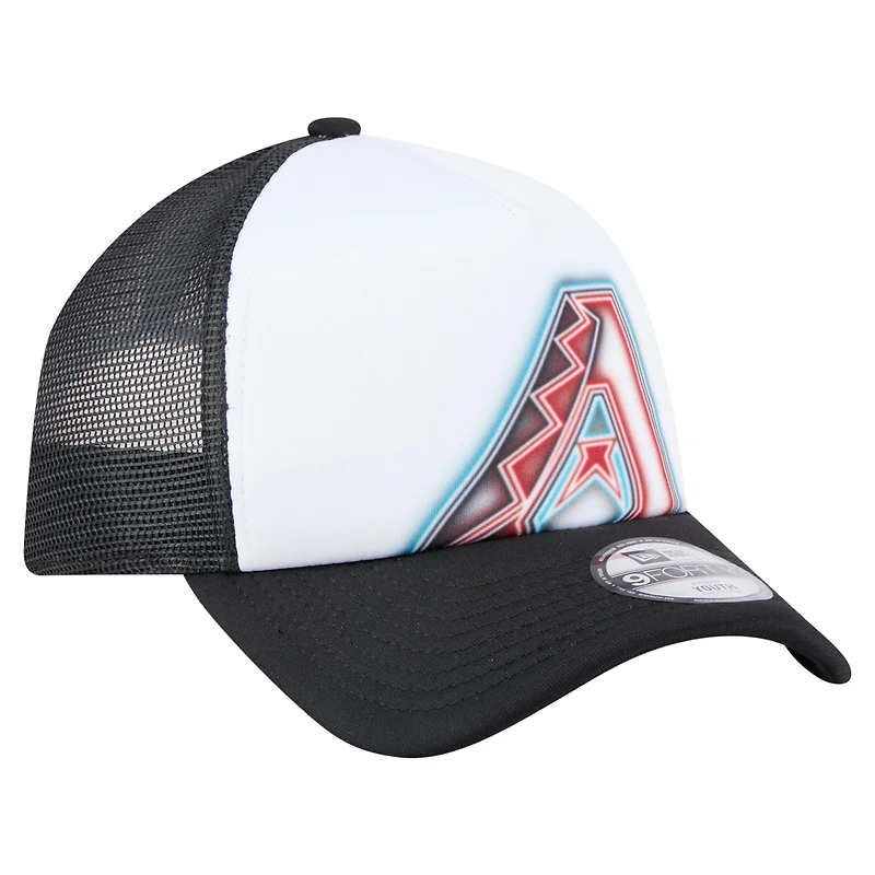 Toddler New Era White/Black Arizona Diamondbacks Painted A-Frame 9FORTY Trucker Adjustable Hat