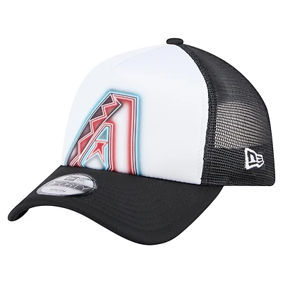 Casquette ajustable New Era blanche/noire Arizona Diamondbacks peinte en A 9FORTY Trucker pour tout-petit