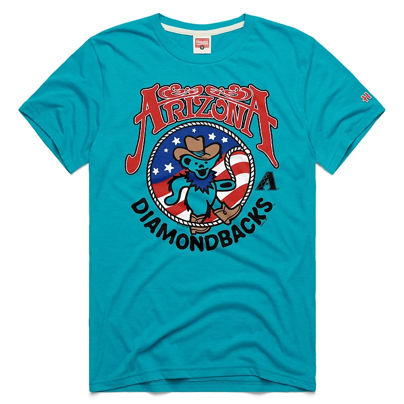 Unisex Homage Teal Arizona Diamondbacks MLB x Grateful Dead Americana Tri-Blend T-Shirt