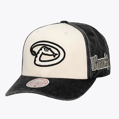 Unisex Mitchell & Ness Cream/Black Arizona Diamondbacks Snow Block Pro Crown Adjustable Hat