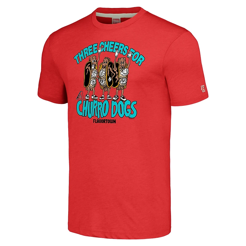 T-shirt à trois mélanges unisexe MLB x Guy Fieri's Flavortown Red Arizona Diamondbacks