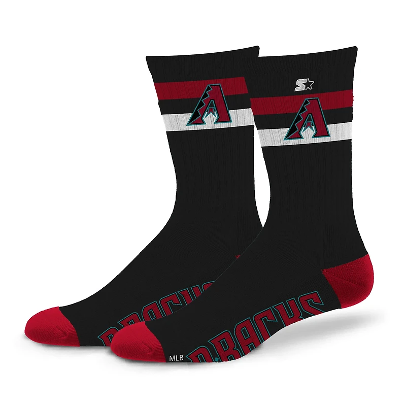 Chaussettes d'équipage unisexes Starter Arizona Diamondbacks Team Color Two-Stripe