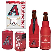 WinCraft Arizona Diamondbacks MLB x Budweiser Refroidisseur de canettes, refroidisseur de bouteilles et pack d'autocollants