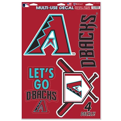 Feuille de décalcomanies multi-usages WinCraft Arizona Diamondbacks Primary 11'' x 17''