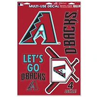 Feuille de décalcomanies multi-usages WinCraft Arizona Diamondbacks Primary 11'' x 17''