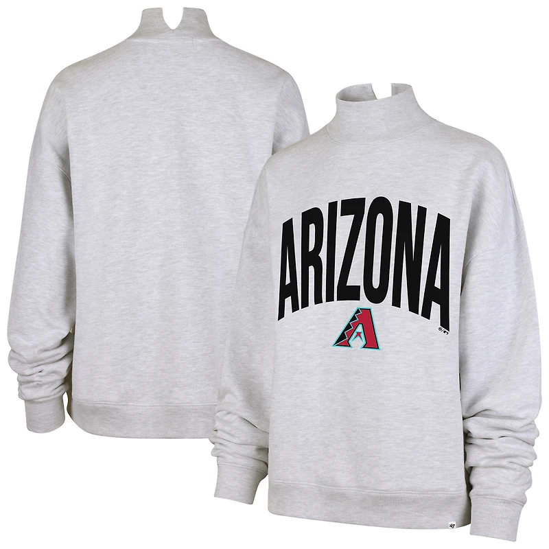 Women's '47 Heather Gray Arizona Diamondbacks Subtle Muse Mock Neck Sweatshirt