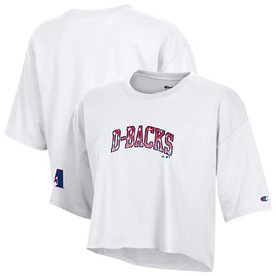 T-shirt court boyfriend blanc Champion Arizona Diamondbacks pour femmes