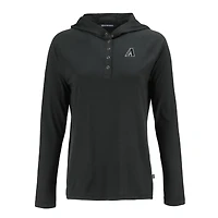 Women's Cutter & Buck Black Arizona Diamondbacks Coastline Epic Comfort Eco Recycled Raglan Long Sleeve Hoodie T-Shirt