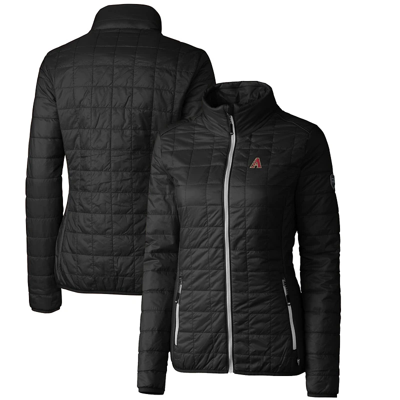 Women's Cutter & Buck Black Arizona Diamondbacks Rainier PrimaLoft Eco Full-Zip Puffer Jacket